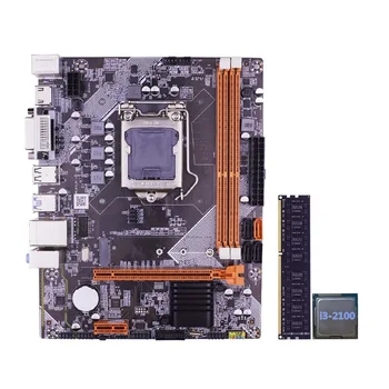 Kompiuterio Plokštė B75 LGA 1155 M. 2 NVME USB 3.0 SATA III Mainboard su Core I3 2100/2120 CPU, 4GB 1 600 mhz DDR3 Atmintis