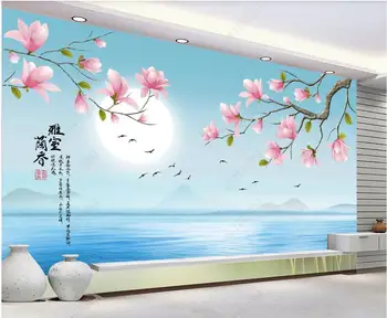3d tapetai sienos ritininis Kinų stiliaus gėlių moon lake scenery kambarys custom foto tapetai ant sienos 3d namų dekoro