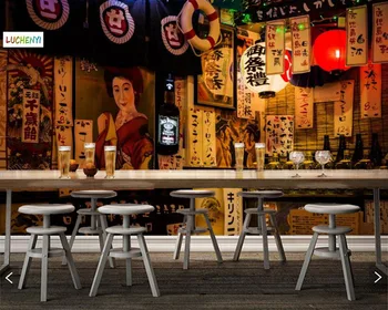 Papel de paredel sudarytas japonijos moteris japonų restoranas gyvenamasis kambarys, virtuvė, restoranas, tapetai namų puošybai