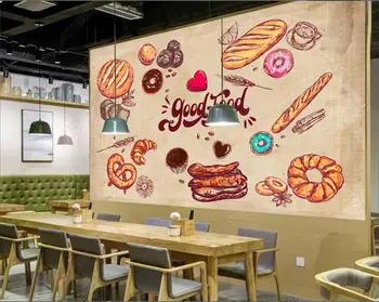 3d foto Tapetai užsakymą freskos Šiuolaikinės Duonos Pietūs Gurmaniškų patiekalų Kavinė Restoranas namų dekoro tapetai sienos ritininis miegamasis