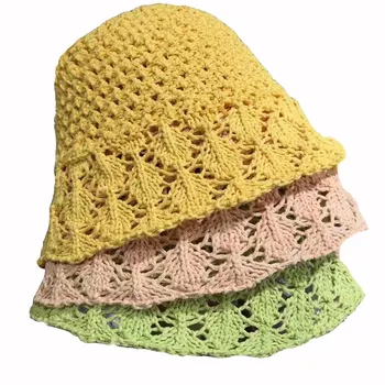 Vasaros Tuščiaviduriai rankų darbo Soild Spalva Kibiro kepurę Moterims Mergina Beanies žvejys skrybėlę Naujas mados baseino skrybėlę nuo saulės skrybėlę